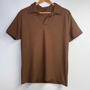 Pennshoppe Brown Ribbed Polo Collared Pullover Size‎ Medium